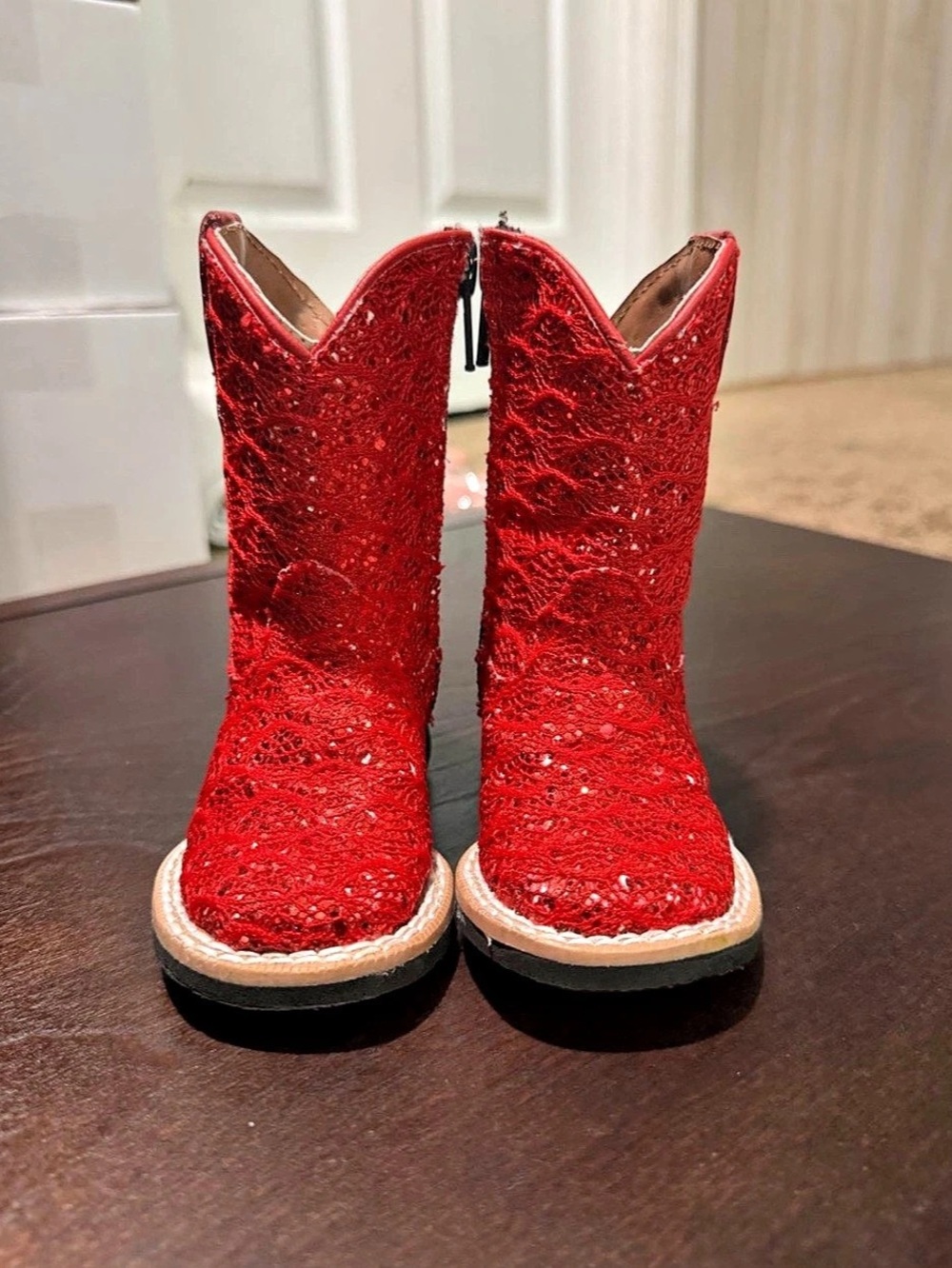 3C Red Sequin Western Boots